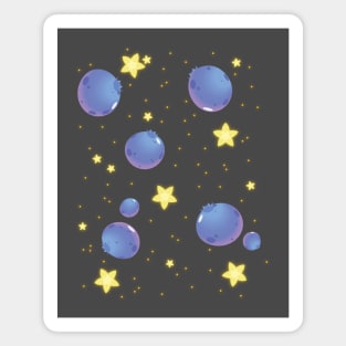 Star Fruit & Blueberry Asteroids Magnet